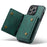 DG.MING M5 Series For iPhone 14 Pro Max Case PU+PC+TPU Detachable Wallet Phone Cover - Green - 7
