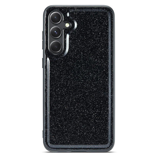 DG.MING Back Shell for Samsung Galaxy S23 FE Case Glitter PU Leather+PC+TPU Phone Cover - Black - 2