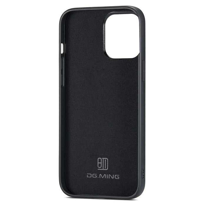DG.MING For iPhone 13 Pro Max Case Glitter PU Leather+PC+TPU Shockproof Phone Cover - Black - 2