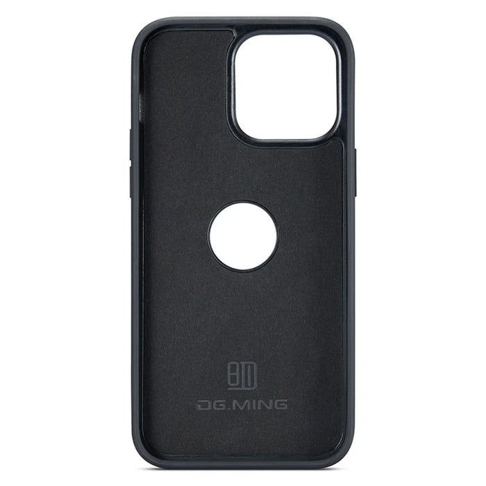 DG.MING For iPhone 12 / 12 Pro Case Logo View PU Leather+PC+TPU Anti-Scratch Cover - Brown - 4