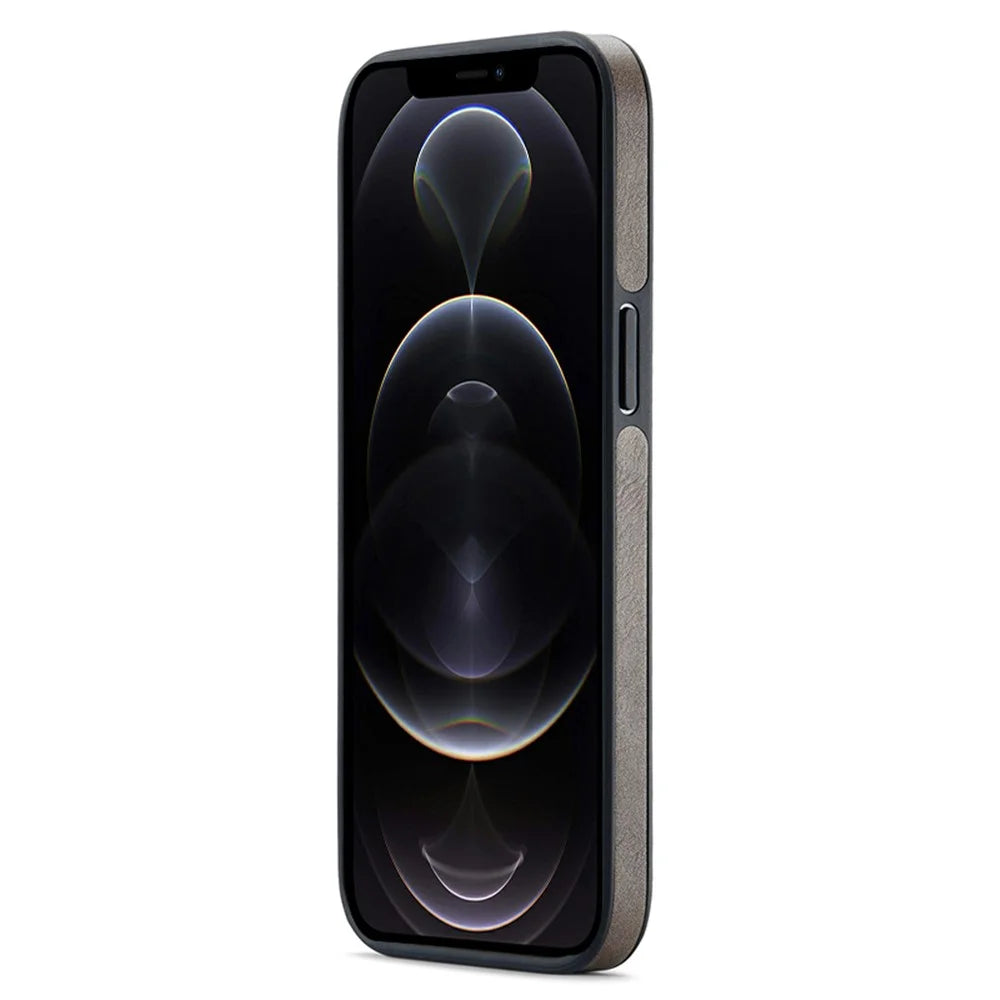 DG.MING For iPhone 12 Pro Max Case Logo View PU Leather+PC+TPU Cellphone Cover - Coffee - 3