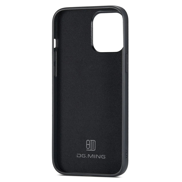 DG.MING For iPhone 15 Pro Max Case Cell Phone PC+TPU+PU Leather Coated Cover - Black - 3