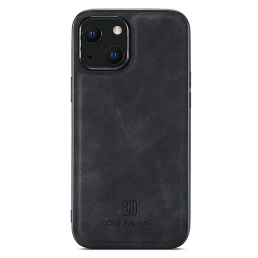 DG.MING For iPhone 14 Plus Case Cell Phone PC+TPU+PU Leather Coated Protective Cover - Black - 2