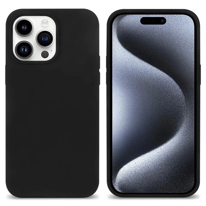 For iPhone 15 Pro Max Case Soft Shockproof Silicone Phone Cover Shell - Black - 2
