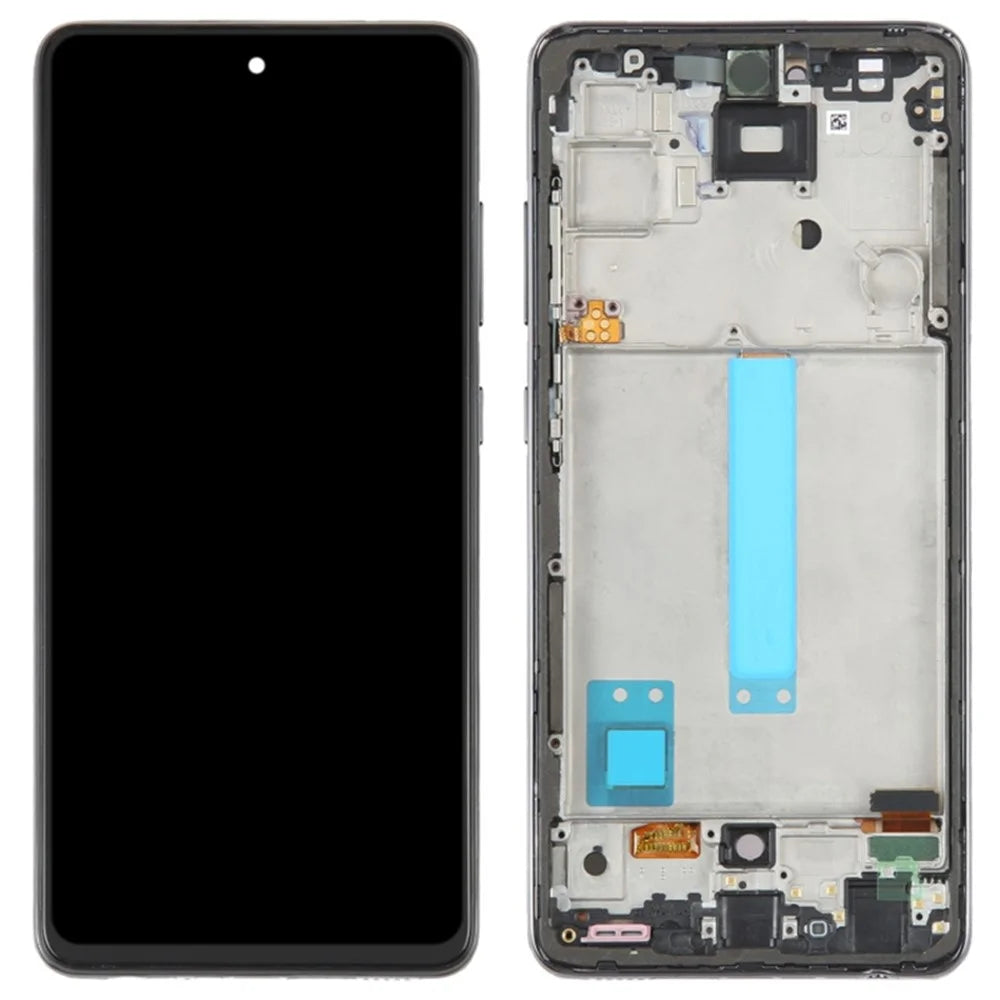 For Samsung Galaxy A52 4G A525 / A52 5G A526 / A52s 5G A528 Grade C OLED Screen and Digitizer Assembly + Frame (without Logo) - Black - 1