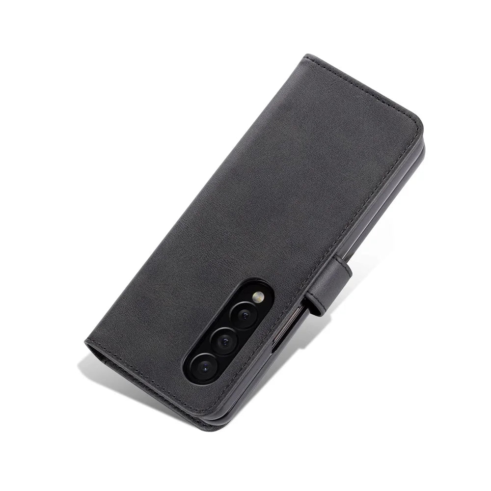 AZNS For Samsung Galaxy Z Fold5 5G Case Wallet PU Leather Phone Cover - Black - 7