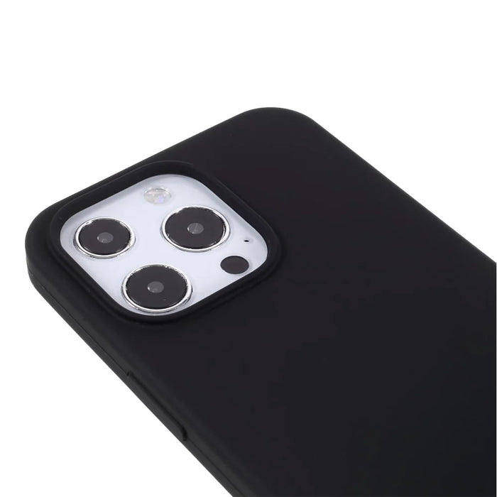 For iPhone 15 Pro Case Anti-Scratch Ultra-Slim Silicone Phone Back Cover - Black - 6