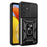 For Samsung Galaxy M14 5G Case PC+TPU Ring Kickstand Phone Cover - Black - 1
