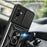 For Samsung Galaxy M14 5G Case PC+TPU Ring Kickstand Phone Cover - Black - 4