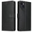 GQ.UTROBE 009 Series for iPhone 15 Case Imprinted PU Leather Wallet Stand Phone Cover - Black - 1