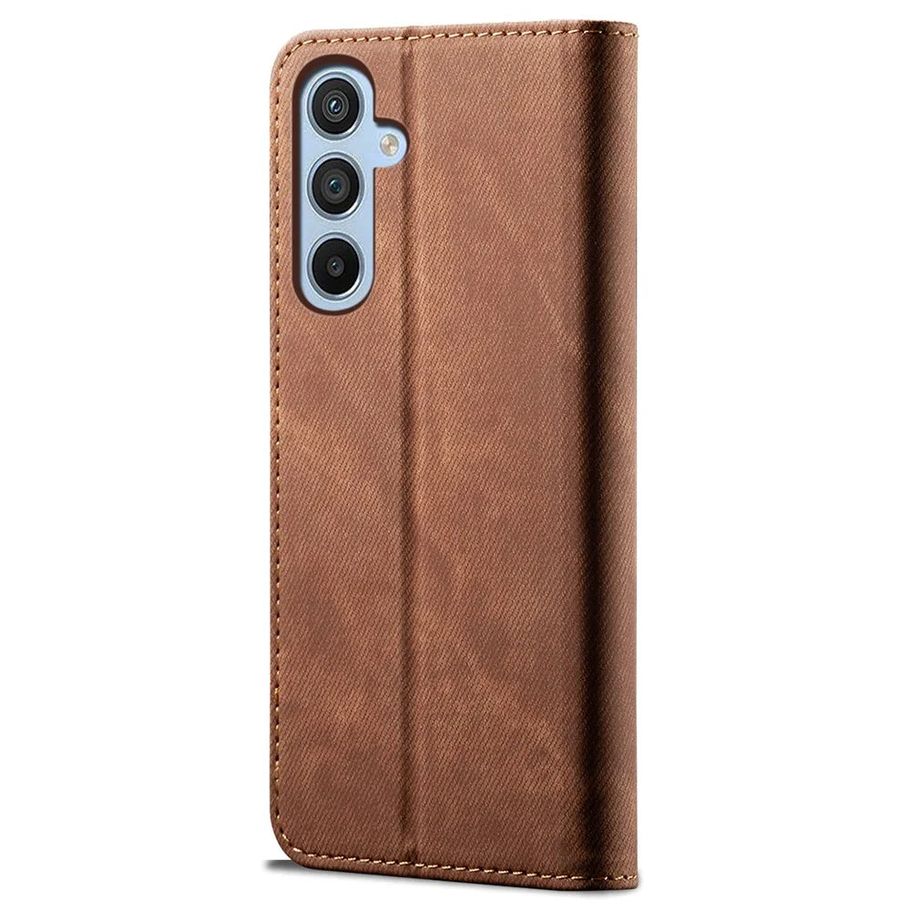 For Samsung Galaxy A05s 4G Case Shockproof Corners Leather Mobile Phone Shell Wallet - Coffee - 6
