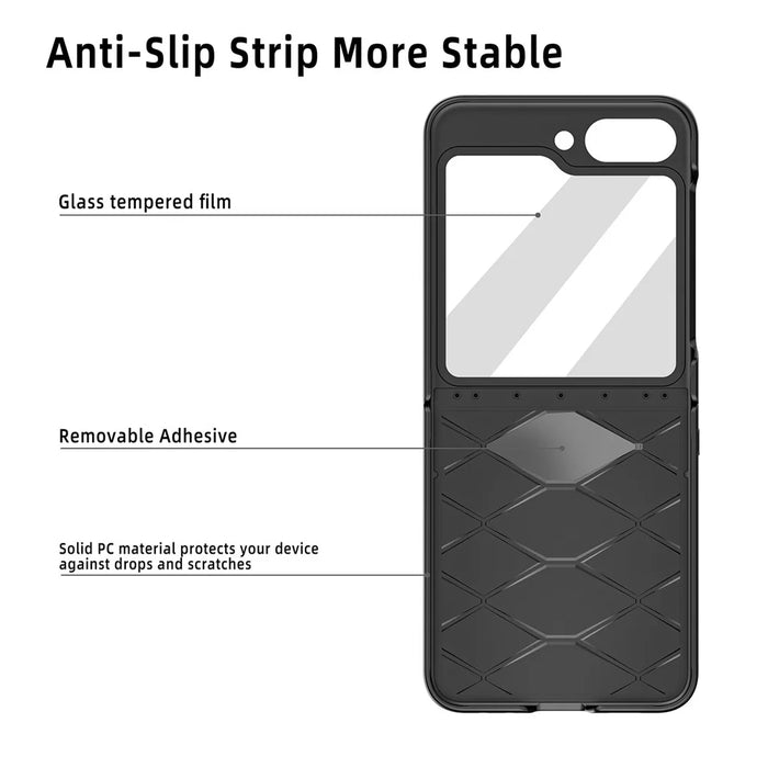 For Samsung Galaxy Z Flip5 5G Kickstand Case Hard PC Phone Cover Magnetic Case - Black - 7