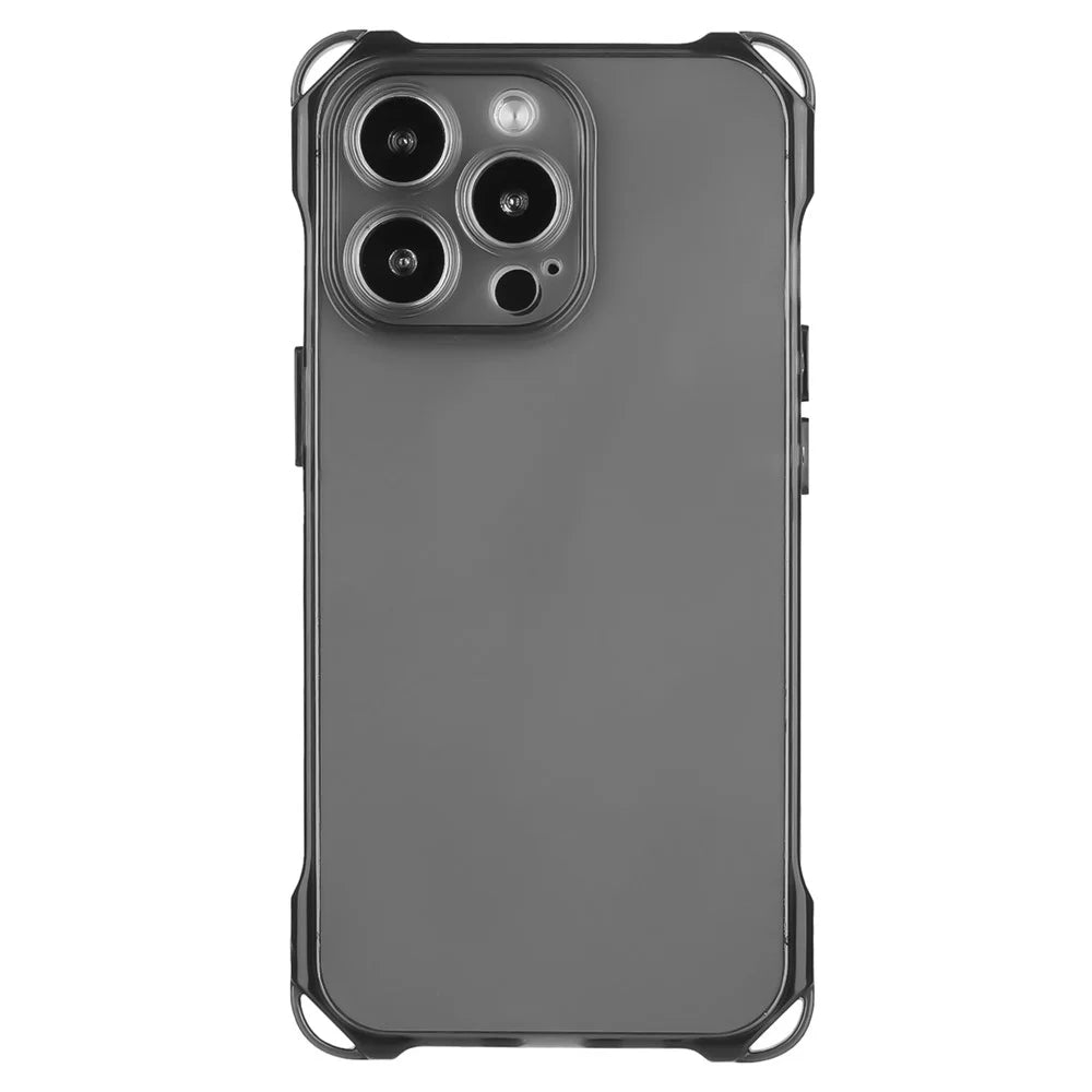 For iPhone 14 Pro Case Slim-Fit TPU Anti-drop Four Corner Cell Phone Cover - Black - 1