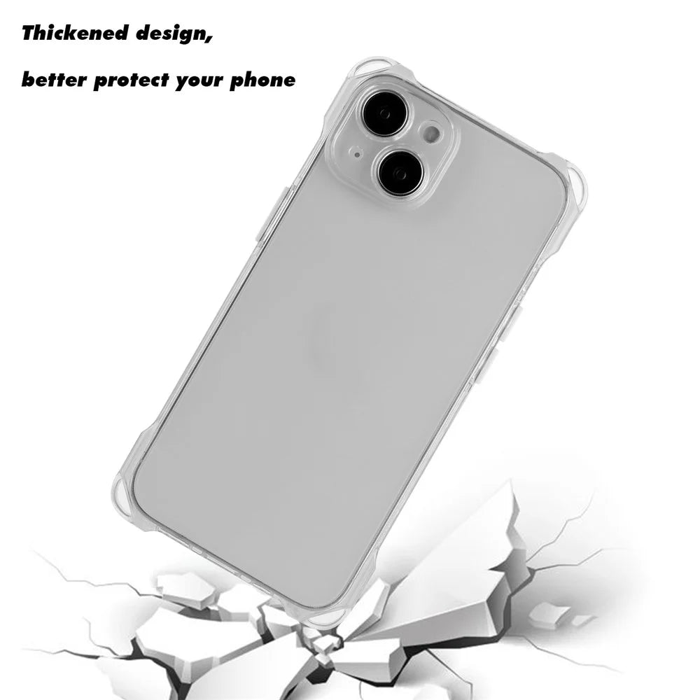 For iPhone 14 Plus Case Anti-Scratch TPU Cover Slim-Fit Cell Phone Shell - Transparent - 2