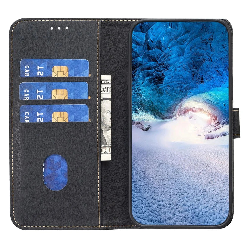 BINFEN COLOR BF17 For Samsung Galaxy A05s 4G Case Wallet PU Leather Stand Phone Cover - Black - 2