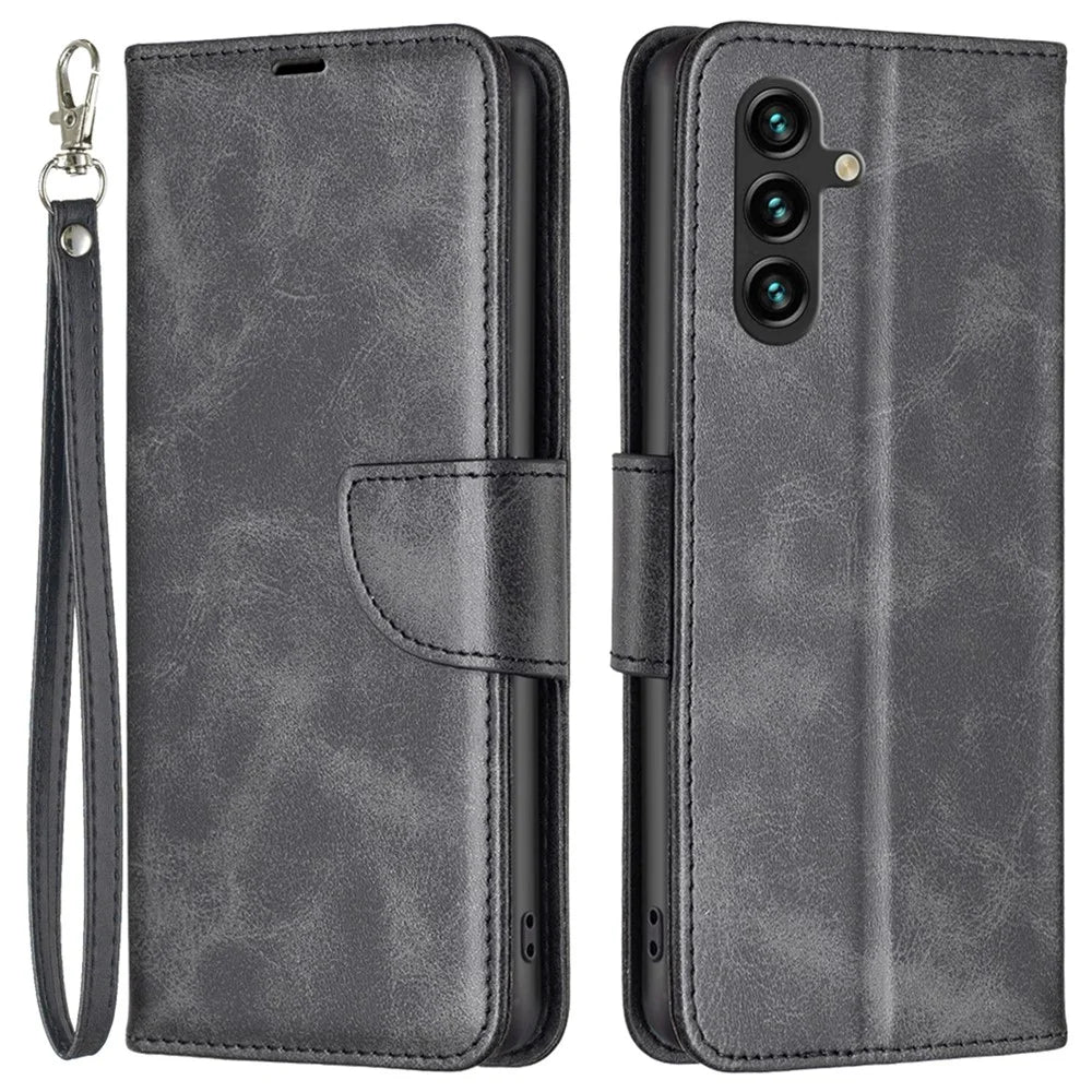 For Samsung Galaxy A05s 4G Case Shockproof PU Leather Phone Cover Stand Wallet - Black - 1