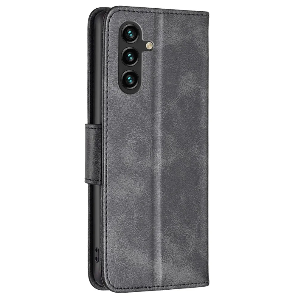 For Samsung Galaxy A05s 4G Case Shockproof PU Leather Phone Cover Stand Wallet - Black - 6