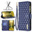 BINFEN COLOR BF Style-15 For Samsung Galaxy A05s 4G Case Zipper Pocket Leather Wallet Stand Phone Cover - Blue - 6