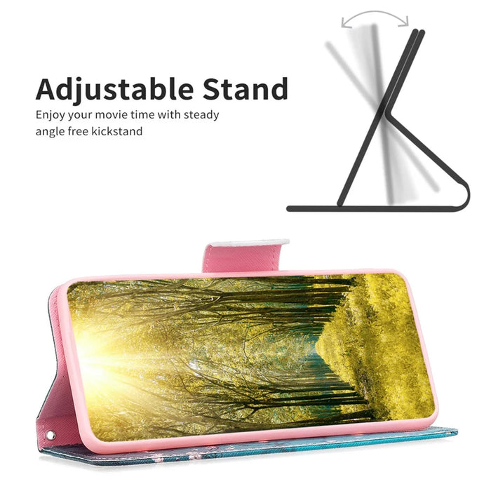 PU Leather Phone Cover for Samsung Galaxy A05s 4G Case with Wallet Stand - Plum Blossom - 3