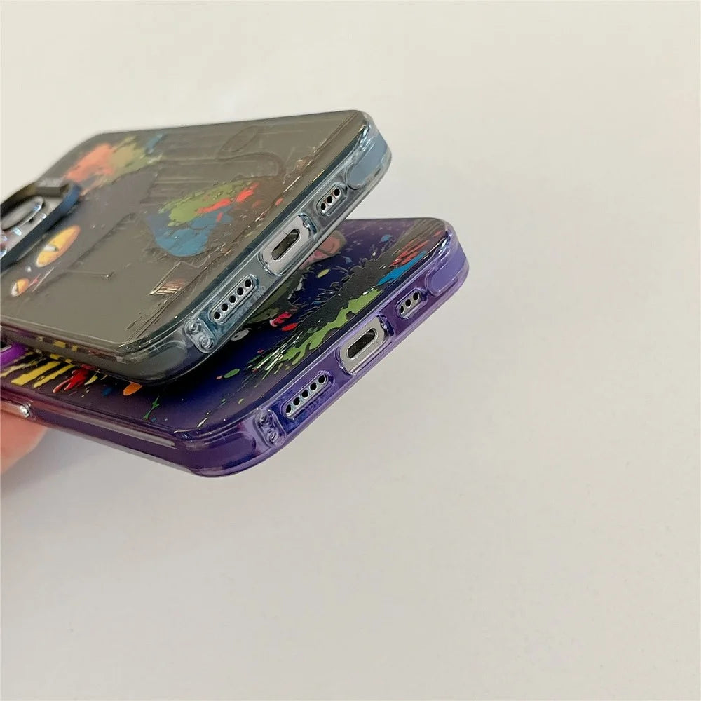 For iPhone 15 Pro Max PC+TPU Phone Cover Animal Pattern Printed Graffiti Case - Cheers Panda - 6