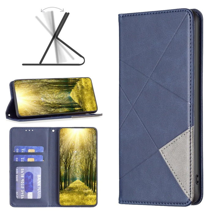 Phone Cover for Samsung Galaxy A05 4G Case Imprinted PU Leather Anti-Drop Shell - Blue - 5