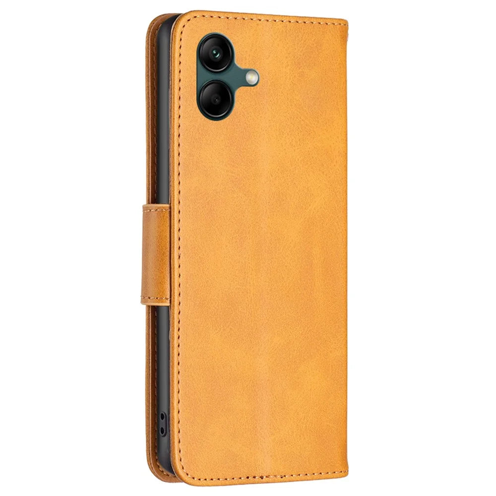 For Samsung Galaxy A05 4G Case PU Leather Phone Cover with Wallet Stand - Yellow - 6