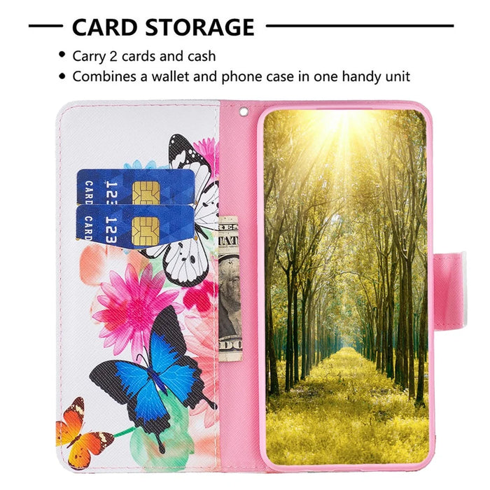 For Samsung Galaxy A05 4G Leather Case Wallet Stand Phone Cover - Two Butterflies - 2