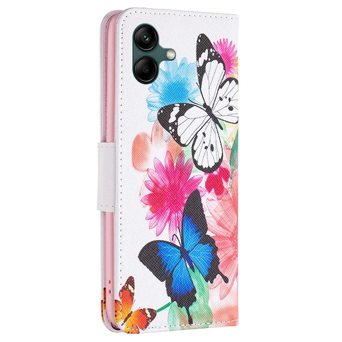 For Samsung Galaxy A05 4G Leather Case Wallet Stand Phone Cover - Two Butterflies - 6