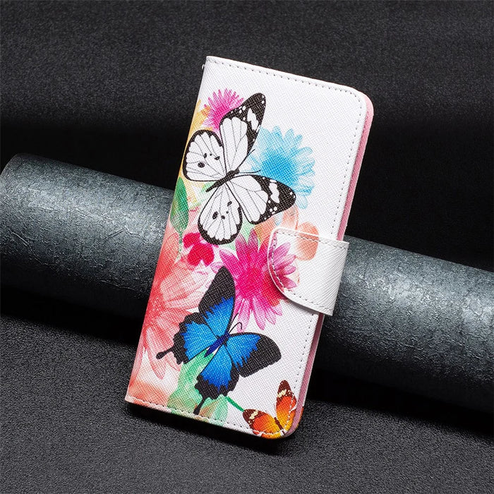 For Samsung Galaxy A05 4G Leather Case Wallet Stand Phone Cover - Two Butterflies - 7