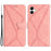 HT05 For Samsung Galaxy A05 4G Case PU Leather Imprinted Line Phone Stand Cover - Pink - 1