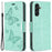 For Samsung Galaxy A15 4G Case Butterfly Imprinted PU Leather Wallet Cover - Green - 1