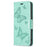 For Samsung Galaxy A15 4G Case Butterfly Imprinted PU Leather Wallet Cover - Green - 4
