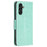 For Samsung Galaxy A15 4G Case Butterfly Imprinted PU Leather Wallet Cover - Green - 5