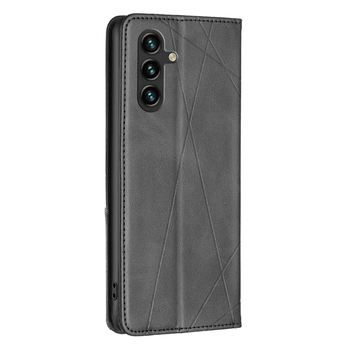 For Samsung Galaxy A15 4G Case Phone Stand Cover with Card Slots - Black - 6