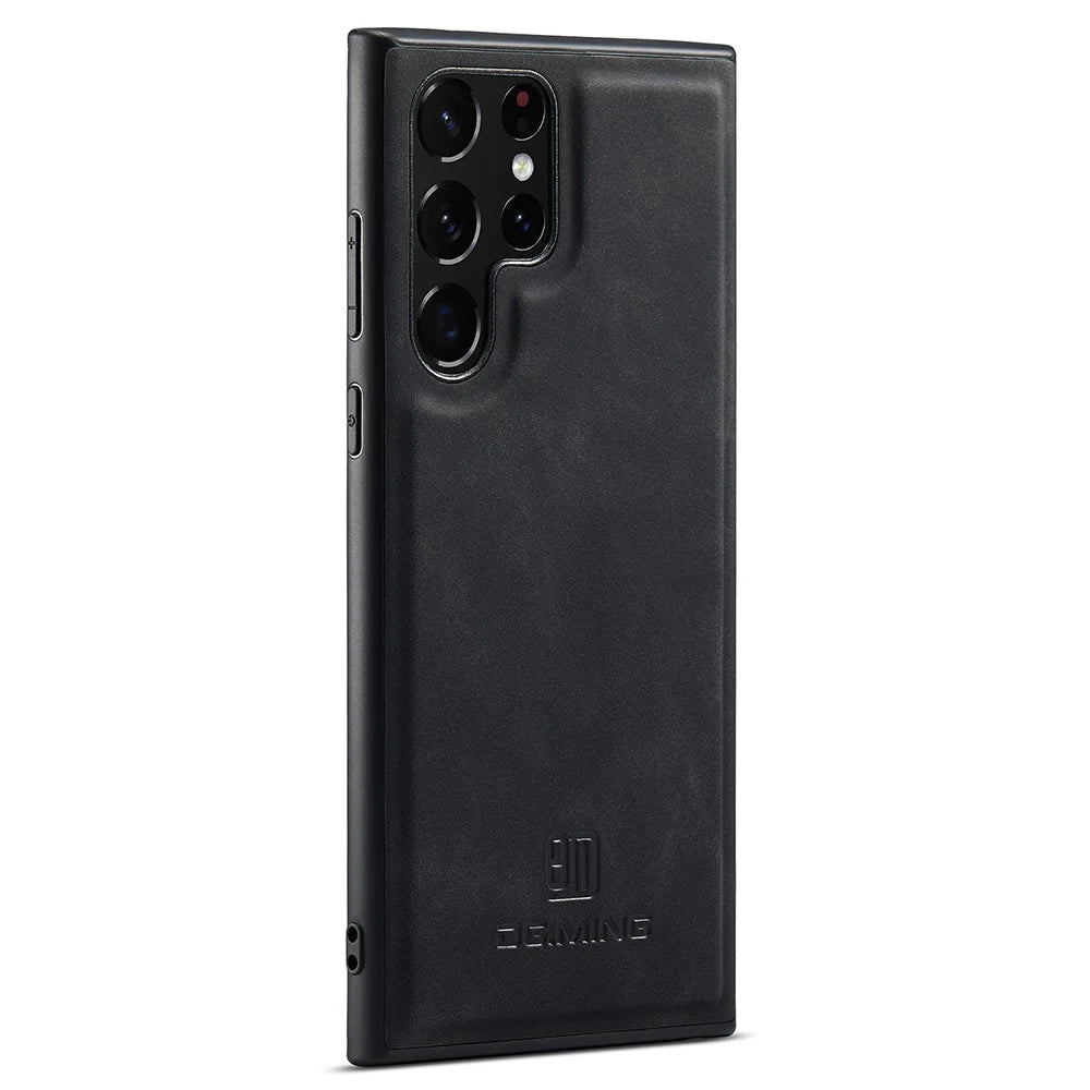 DG.MING PC+TPU+PU Phone Cover for Samsung Galaxy S23 Ultra Case Anti-Scratch Protective Case - Black - 1