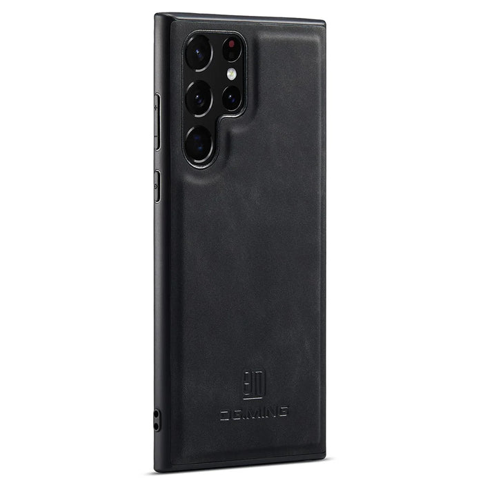 DG.MING PC+TPU+PU Phone Cover for Samsung Galaxy S23 Ultra Case Anti-Scratch Protective Case - Black - 1