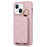 For iPhone 15 Case PU+TPU Phone Cover Card Slot Protective Case - Light Purple - 5