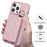 PU+TPU Cover for iPhone 15 Pro Case Card Slot Shockproof Phone Case - Light Purple - 7