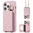 For iPhone 15 Pro Max Case PU+TPU Phone Cover Card Slot Shockproof Case - Light Purple - 1