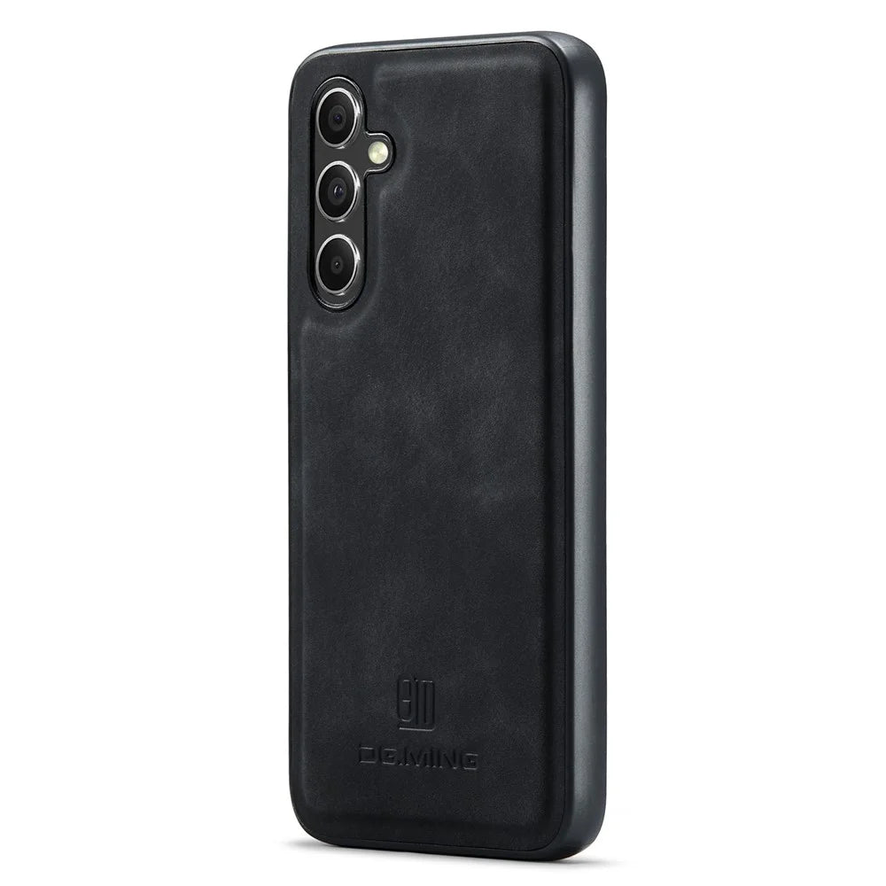 DG.MING Protective Cover for Samsung Galaxy S23 FE Case Anti-Drop PC+TPU+PU Phone Case - Black - 1