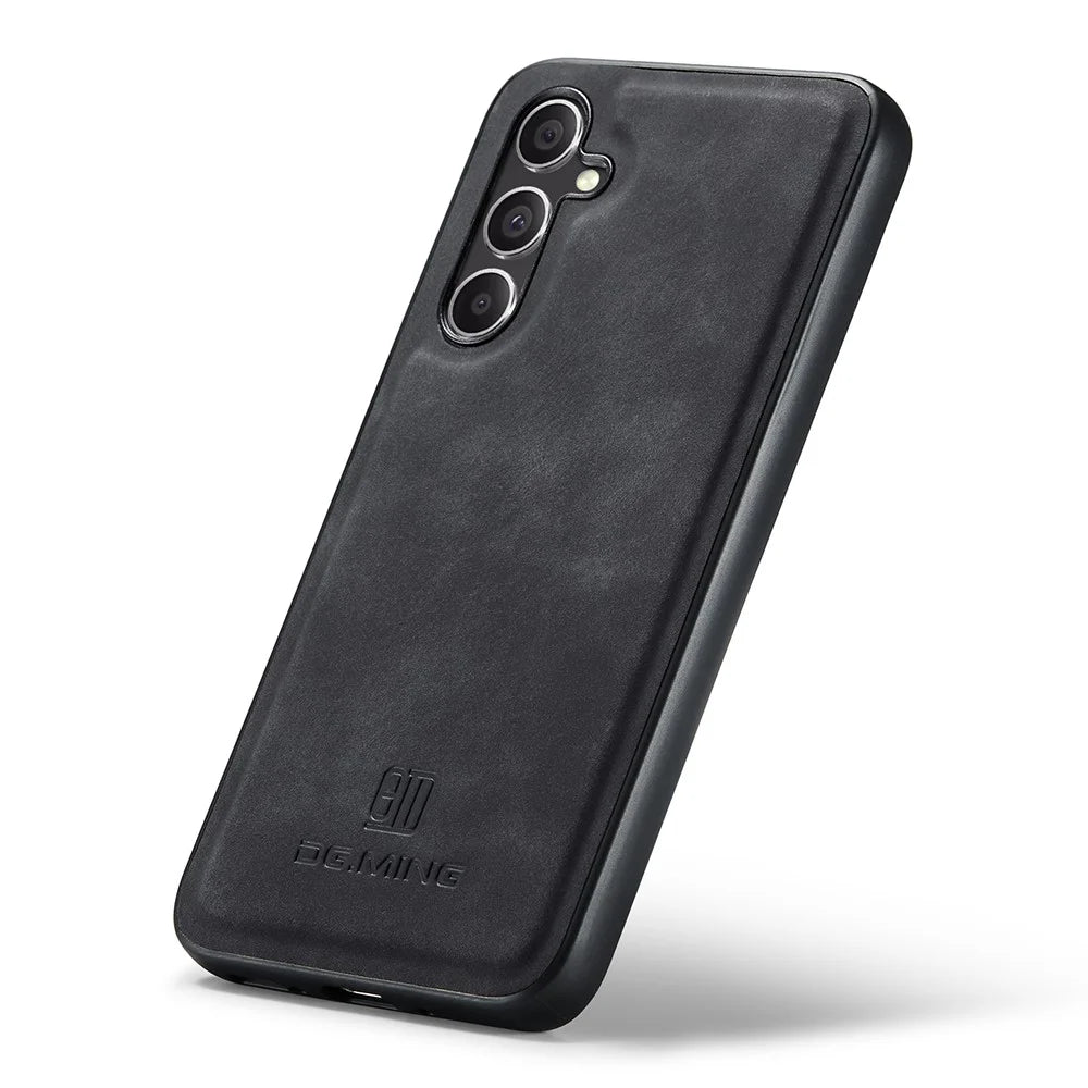 DG.MING PU+PC+TPU Case for Samsung Galaxy A34 5G Protective Case Drop-Proof Phone Cover - Black - 4