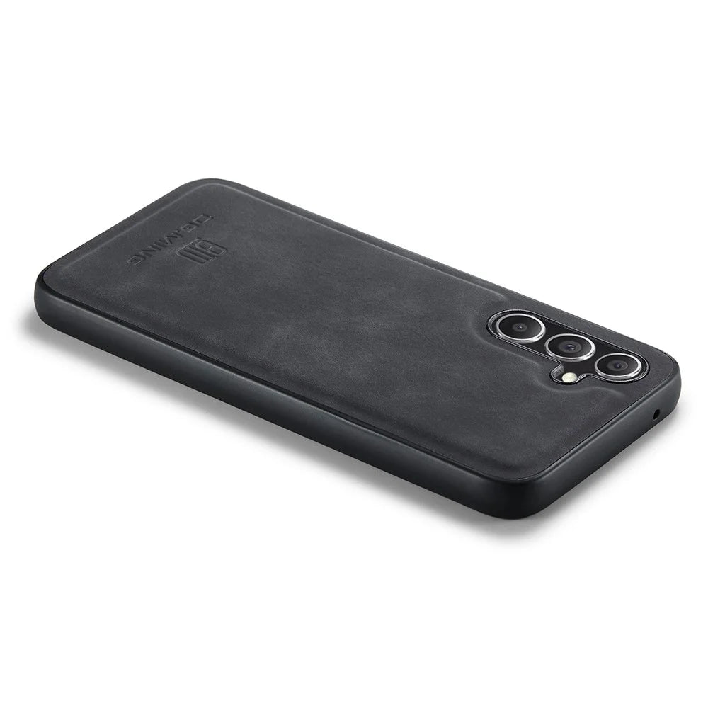 DG.MING PU+PC+TPU Case for Samsung Galaxy A34 5G Protective Case Drop-Proof Phone Cover - Black - 5