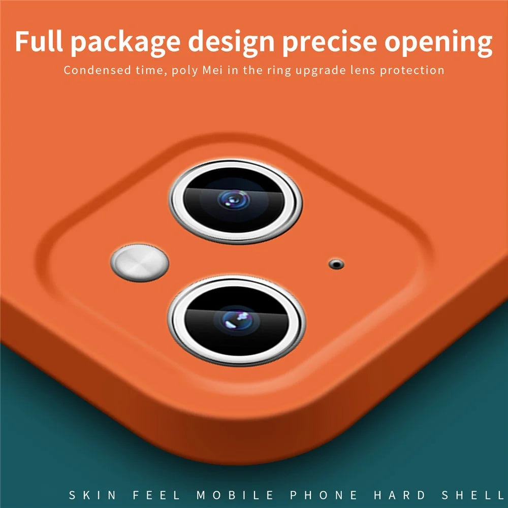 MOFI JK Qin Series For iPhone 14 Plus Case Skin-Touch Acrylic+TPU Phone Cover - Orange - 4