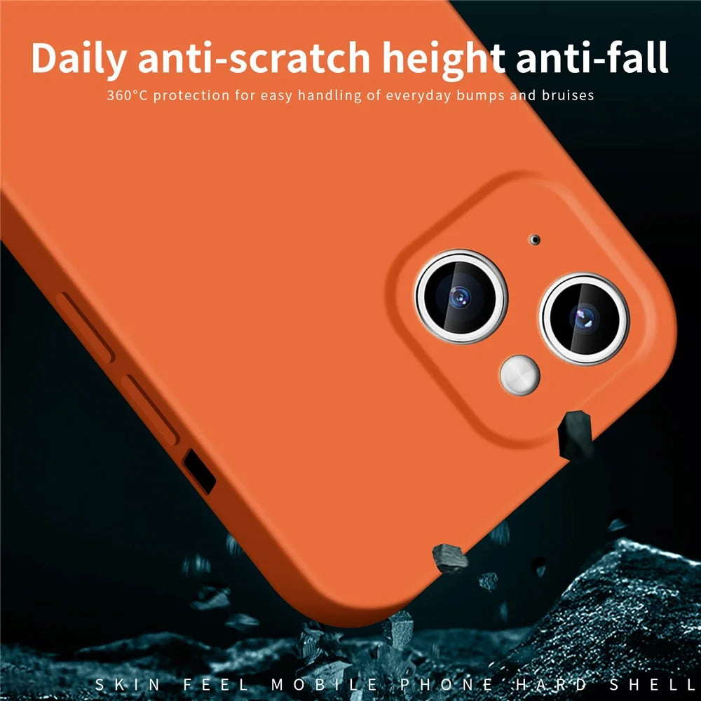 MOFI JK Qin Series For iPhone 14 Case Drop Proof Acrylic+TPU Phone Cover - Orange - 5
