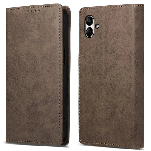 DF-05 For Samsung Galaxy A05 4G Case PU Leather Smartphone Stand Shell Wallet - Brown - 1