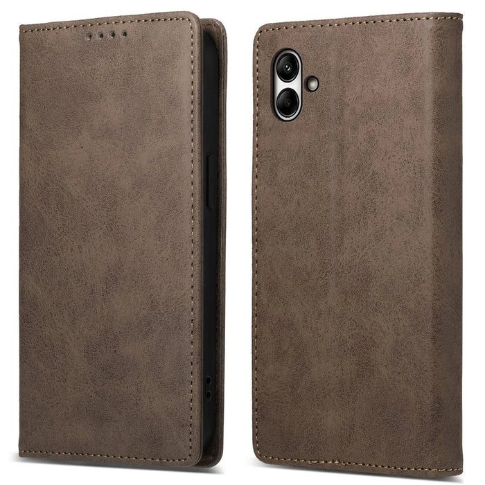 DF-05 For Samsung Galaxy A05 4G Case PU Leather Smartphone Stand Shell Wallet - Brown - 1