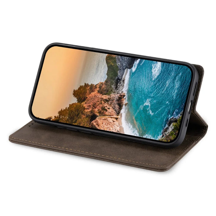 DF-05 For Samsung Galaxy A05 4G Case PU Leather Smartphone Stand Shell Wallet - Brown - 2