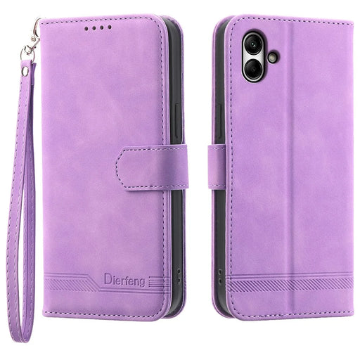 DIERFENG DF-03 For Samsung Galaxy A05 4G Case PU Leather Stand Phone Wallet Shell - Purple - 1