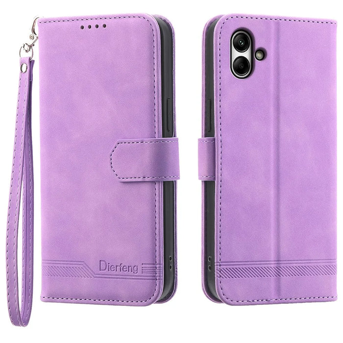 DIERFENG DF-03 For Samsung Galaxy A05 4G Case PU Leather Stand Phone Wallet Shell - Purple - 1