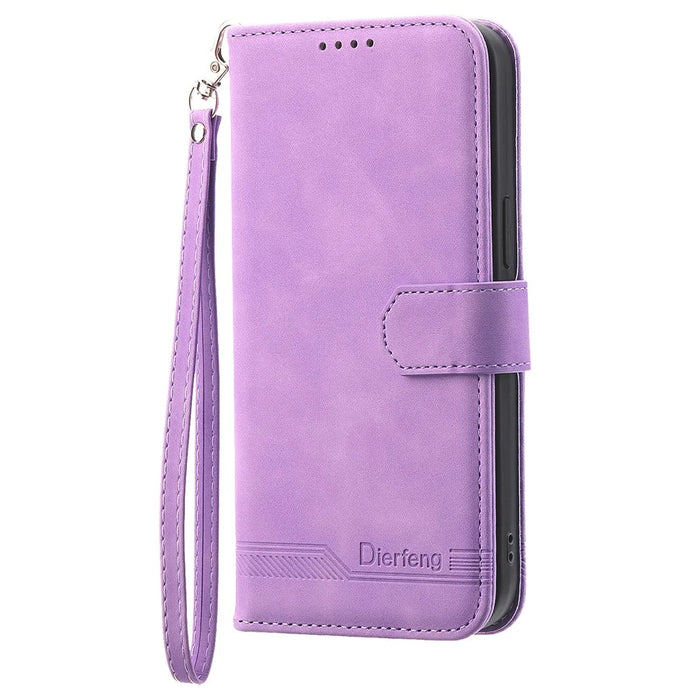 DIERFENG DF-03 For Samsung Galaxy A05 4G Case PU Leather Stand Phone Wallet Shell - Purple - 5